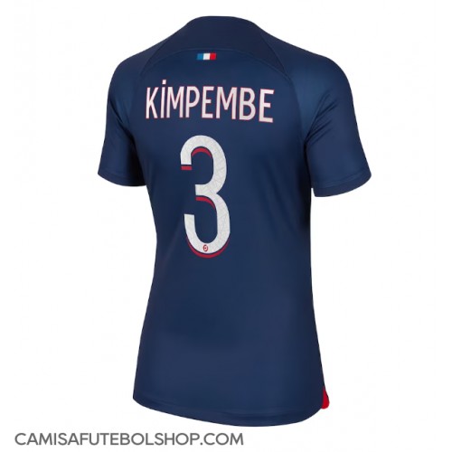 Camisa de time de futebol Paris Saint-Germain Presnel Kimpembe #3 Replicas 1º Equipamento Feminina 2023-24 Manga Curta